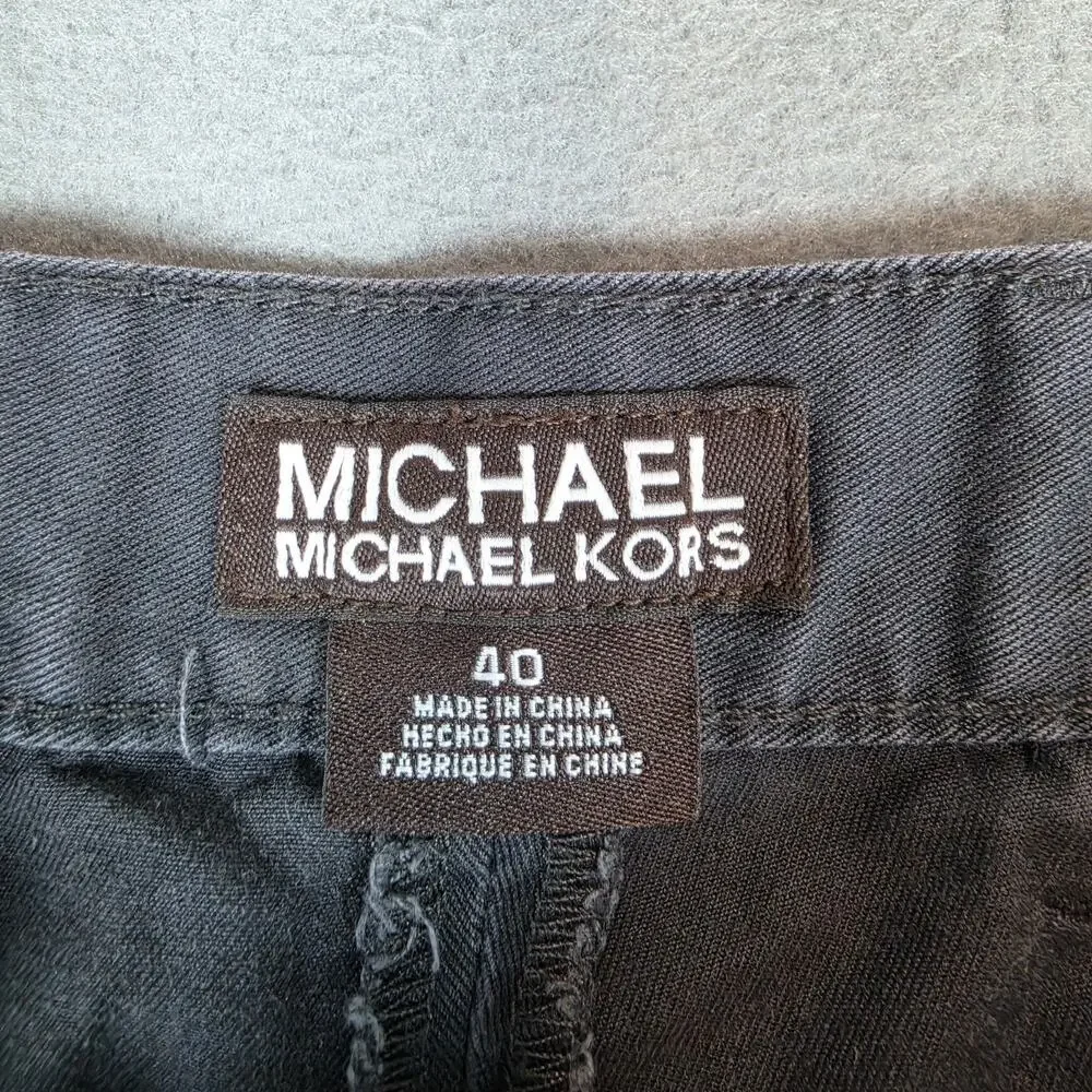 Michael Michael Kors Men's Flat Front Chino Shorts Black Size 40 Casual Cotton